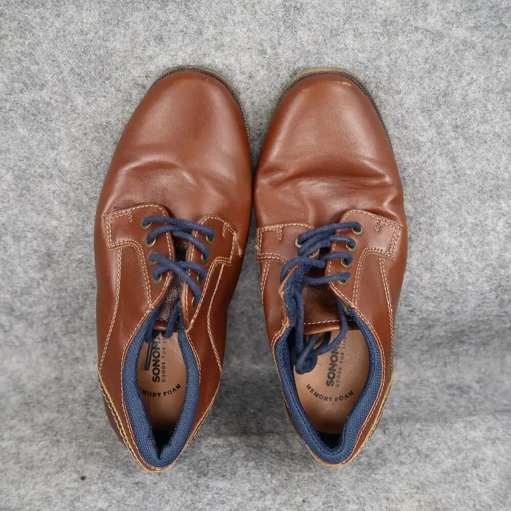 Sonoma Shoes Kids 1 Boys Dress Oxford Derby Lace Up Brown Sneaker Memory Foam